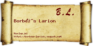 Borbás Larion névjegykártya