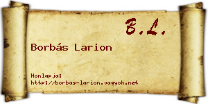 Borbás Larion névjegykártya