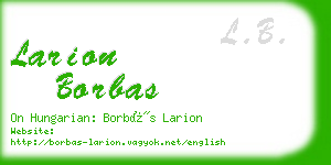 larion borbas business card